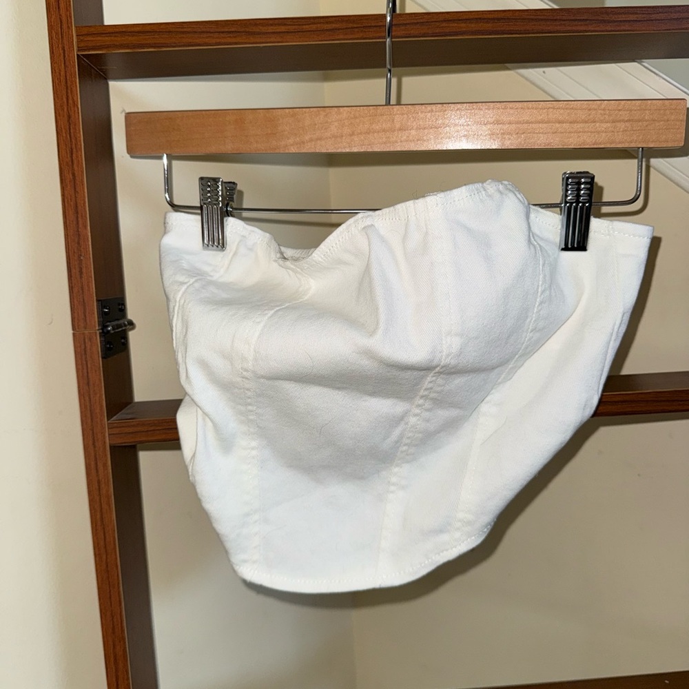 SHEIN Ivory Strapless Bustier Top